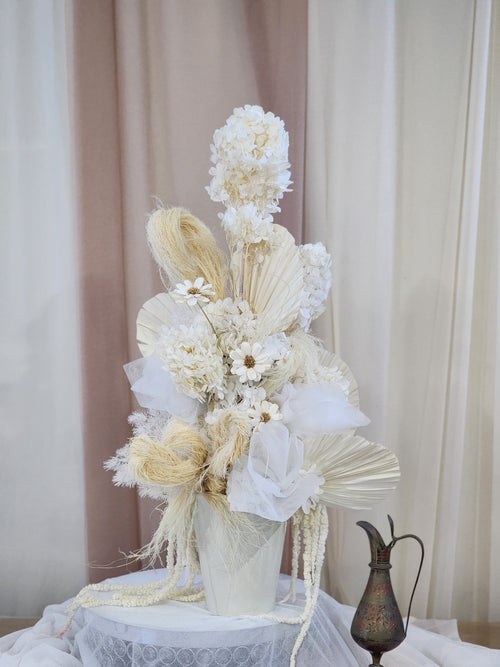 All-White Luxury Preserved Flower Arrangement