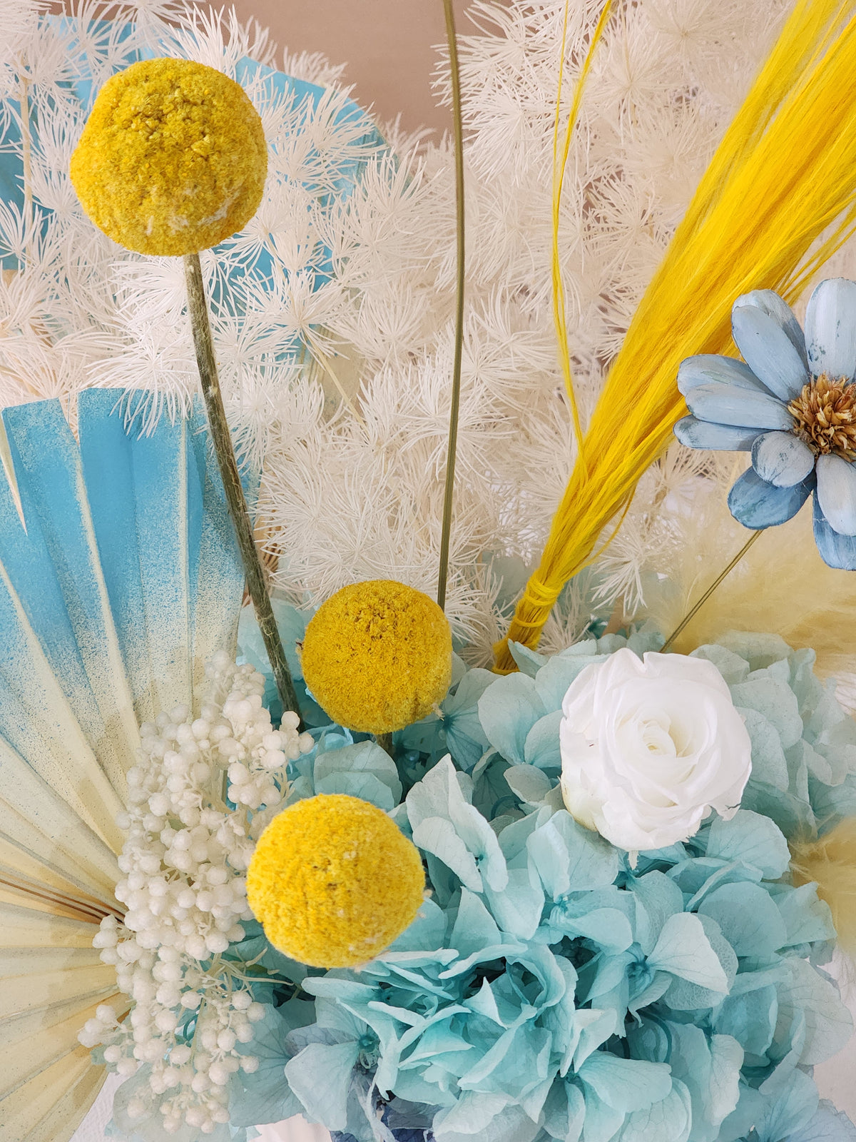 Blue & Yellow Preserved Floral Arrangement