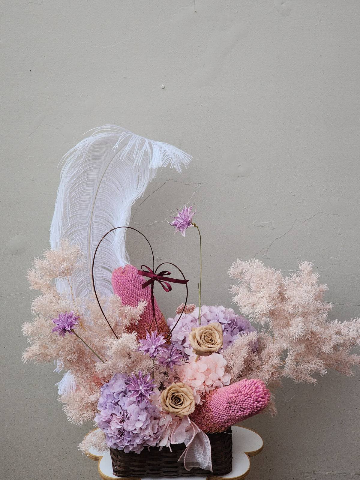 Feather Moon Eternal Flower Basket